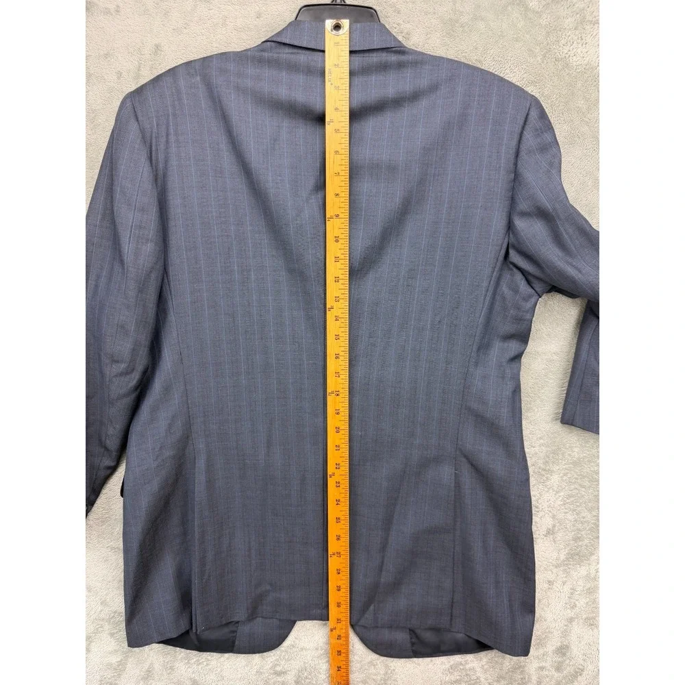 Corneliani Men's Blazer‎ 54R Navy Striped 100% Virgin Wool 3-Button